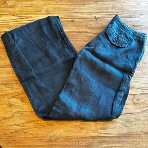 Cielo Classic Women’s Washed Grey Ramie Eco Material Wide Leg Trousers‎ Pants